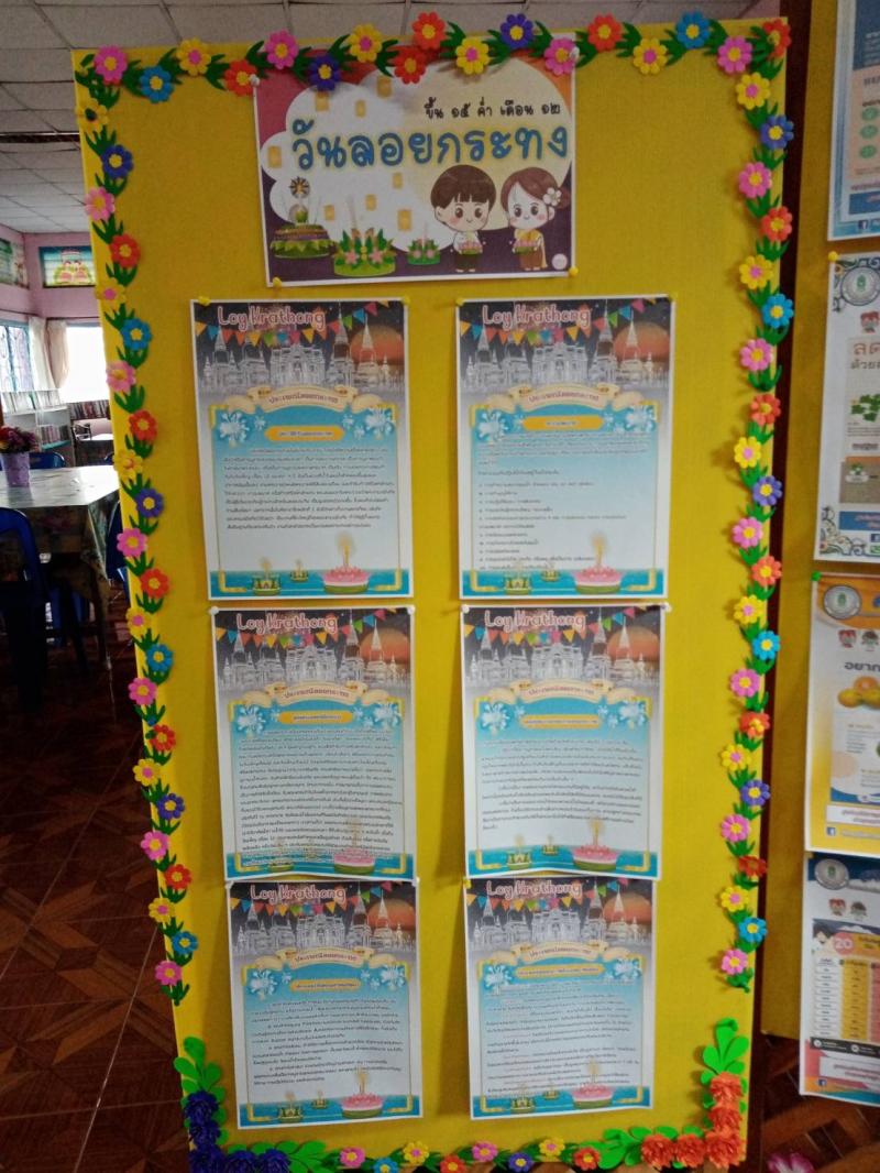 4. กิจกรรมส่่งเสริมการอ่าน บอร์ดนิทรรศการวันลอยกระทง