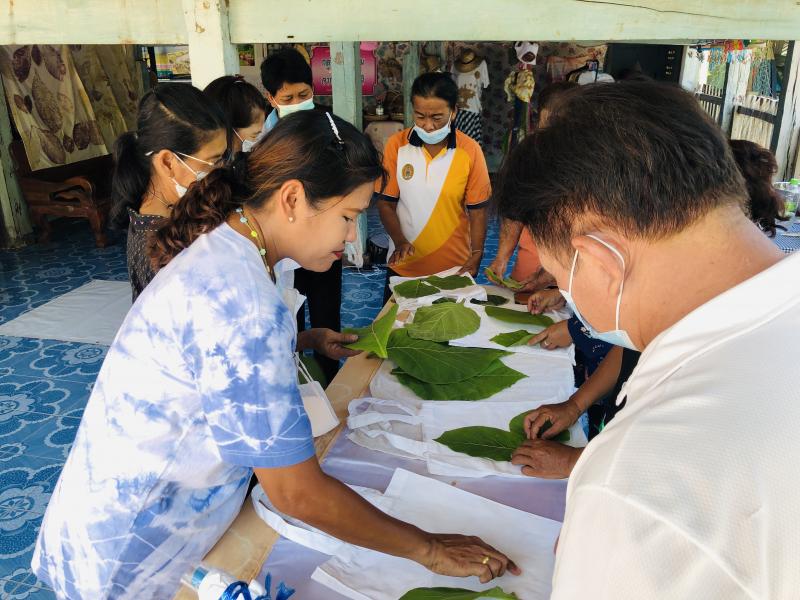 13. หลักสูตรระยะสั้น การทำผ้าพิมพ์ลายใบไม้ จำนวน 31 ชั่วโมง