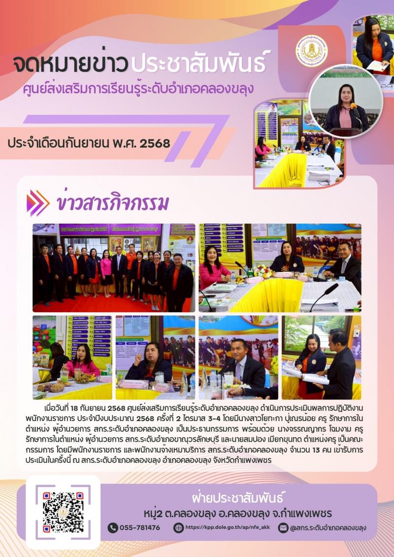 13. การประเมินผลการปฏิบัติงานพนักงานราชการ สกร.ระดับอำเภอคลองขลุง