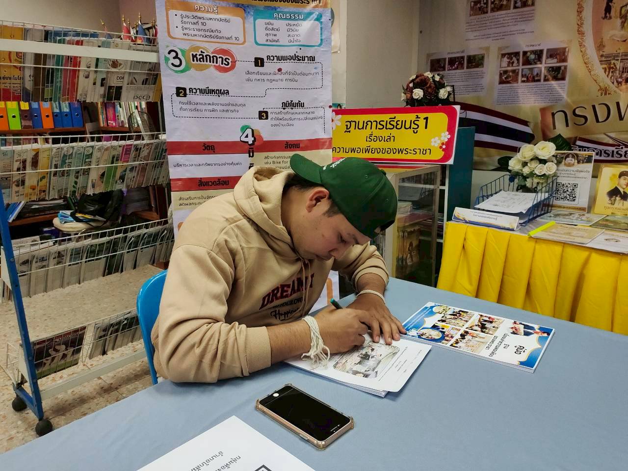 ส่งเสริมการอ่านใช้บริการที่ห้องสมุดประชาชนอำเภอโกสัมพีนคร เพื่อเรียนรู้เกี่ยวกับวันสำคัญ 