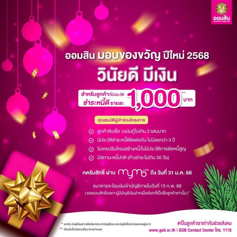 1. ข่าวธนาคารธอส. และธนาคารออมสิน มอบของขวัญปีใหม่ 2568