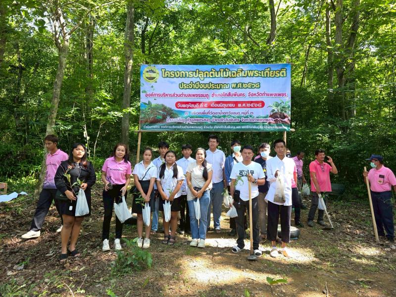 1. เข้าร่วมกิจกรรมโครงการปลูกป่าเฉลิมพระเกียรติ องค์การบริหารส่วนตำบลเพชรชมภู อำเภอโกสัมพันคร